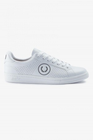 Fred Perry B721 Sko Herre Hvite Svarte | NONZX19304