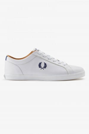 Fred Perry Baseline Sko Herre Hvite | NOXBR22962