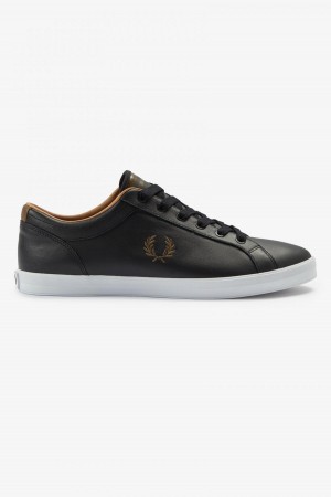 Fred Perry Baseline Sko Herre Svarte | NOJBT45281