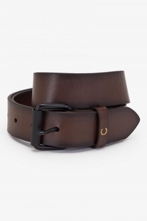 Fred Perry Burnished Lær Belte Accessories Burnt Tobacco | NOXMI74781