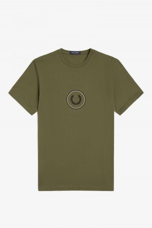 Fred Perry Circle Branding T-skjorte Herre Grønn Svarte | NOIIZ86938