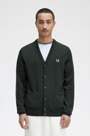 Fred Perry Classic Cardigan Strikkevarer Herre Grønn | XNOGW75528