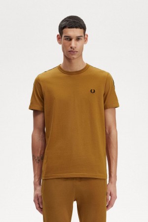 Fred Perry Contrast Tape Ringer T-skjorte Herre Mørke | NOEGJ52299