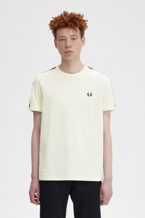 Fred Perry Contrast Tape Ringer T-skjorte Herre Brune | NODFL71662