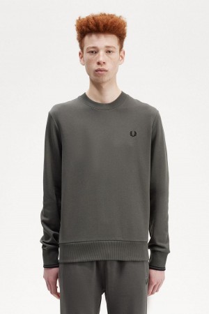 Fred Perry Crew Neck Sweatshirt Treningsdress Herre Grønn | NOIIZ22641