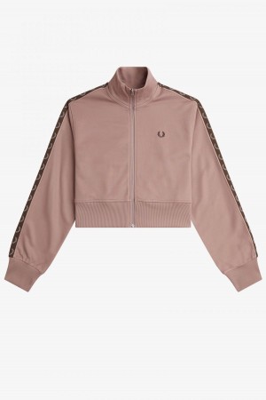 Fred Perry Cropped Taped Frakker Dame Mørke Rosa | NOJKU88931