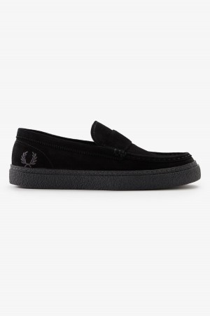 Fred Perry Dawson Loafer Sko Herre Svarte | SNONY68114