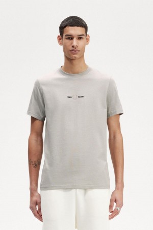 Fred Perry Embroidered T-skjorte Herre Limestone | DNOVO86077