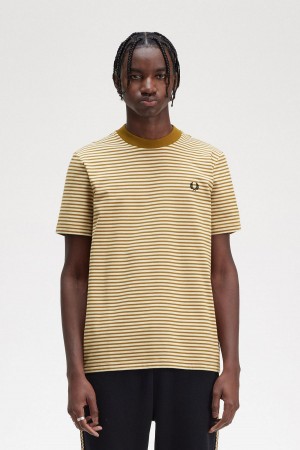 Fred Perry Fine Stripe Heavyweight T-skjorte Herre Mørke | NODFL49223