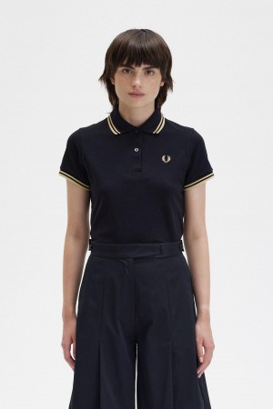 Fred Perry G12 Polo T Skjorte Dame Svarte | MNOHR23427