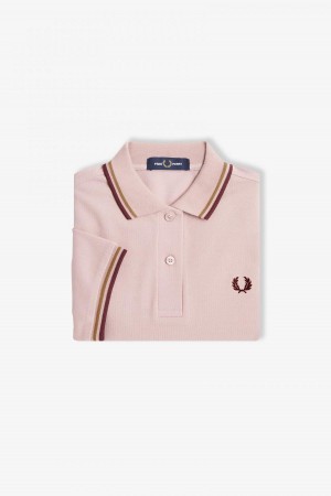 Fred Perry G3600 Fred Perry Shirt Dame Rosa Rosa | QNOWA11837