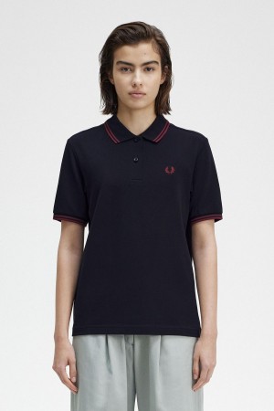 Fred Perry G3600 Polo T Skjorte Dame Marineblå | SNONY22268