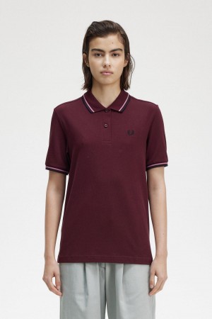 Fred Perry G3600 Polo T Skjorte Dame Rosa Rosa Svarte | NOIIZ70478