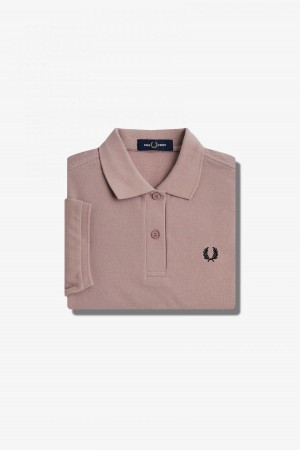 Fred Perry G6000 Fred Perry Shirt Dame Mørke Rosa Svarte | NOZPD68456