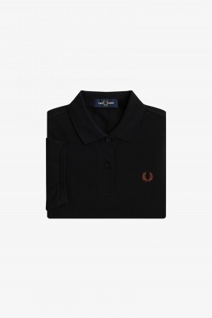 Fred Perry G6000 Fred Perry Shirt Dame Svarte Brune | YNOGT14589