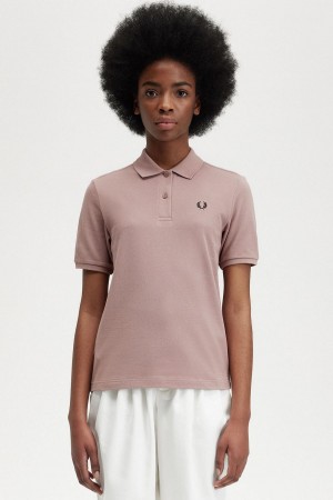 Fred Perry G6000 T-skjorte Dame Mørke Rosa Svarte | GNOUC55429