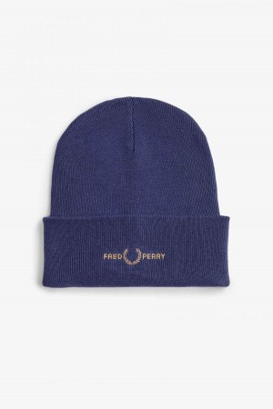 Fred Perry Grafiske Beanie Accessories Marineblå Mørke | NODYB29063