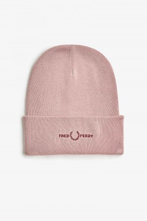 Fred Perry Grafiske Beanie Accessories Rosa Rosa | ZNOMJ27207