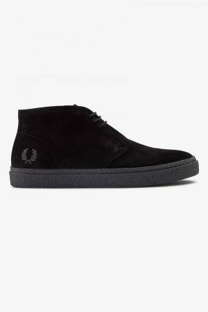 Fred Perry Hawley Sko Herre Svarte | FNOHY30772