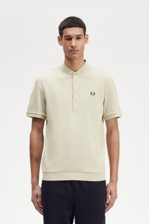 Fred Perry Henley Polo T-skjorte Herre Lyse | YNOGT51017