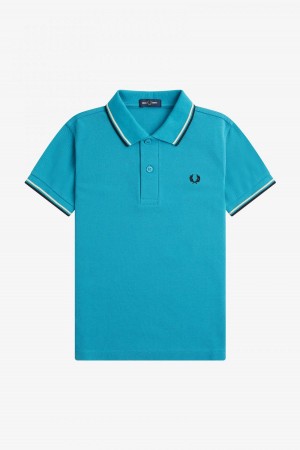 Fred Perry Kids Twin Tipped Barn Accessories Blå Pisket Krem Svarte | DNOKV92004