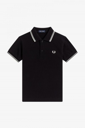 Fred Perry Kids Twin Tipped Barn Accessories Svarte Hvite Hvite | ANOWC97090