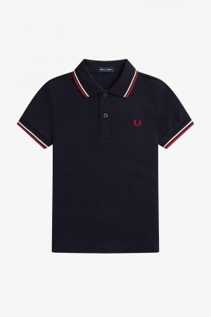 Fred Perry Kids Twin Tipped Barn Accessories Marineblå Hvite Rød | NOXBR26520