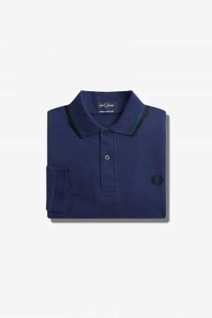 Fred Perry M1212 Fred Perry Shirt Herre Marineblå Blå Svarte | NOXBR13045