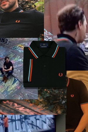 Fred Perry M12 Fred Perry Shirt Herre Svarte Blå Oransje | NOJVR31218