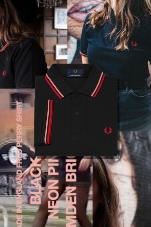 Fred Perry M12 Fred Perry Shirt Herre Svarte Korall | GNOEC17800