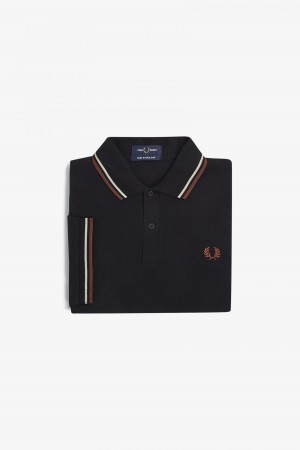 Fred Perry M12 Fred Perry Shirt Herre Svarte Brune | QNOWA31300