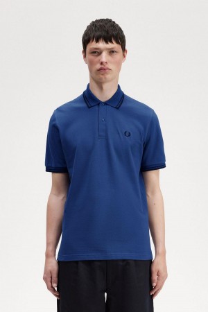 Fred Perry M12 Polo T Skjorte Herre Marineblå Marineblå | QNOUV84144