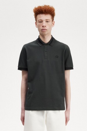 Fred Perry M2 Polo T Skjorte Herre Grønn Svarte | YNOVQ17889