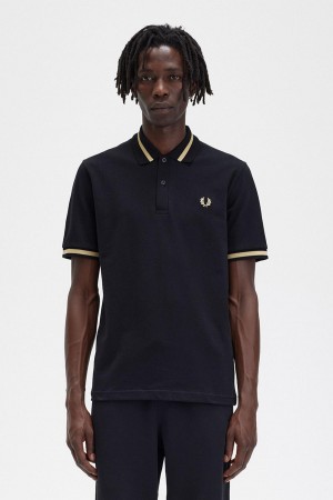 Fred Perry M2 Polo T Skjorte Herre Svarte | XNOBH71441