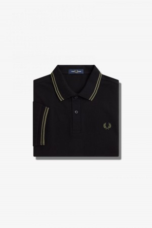 Fred Perry M3600 Fred Perry Shirt Herre Svarte Grønn Grønn | NOXBR53873