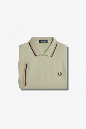 Fred Perry M3600 Fred Perry Shirt Herre Lyse Marineblå | NONEJ22227