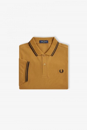 Fred Perry M3600 Fred Perry Shirt Herre Mørke Svarte Svarte | NONZX54390