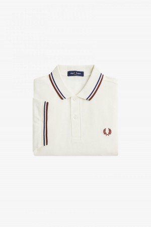 Fred Perry M3600 Fred Perry Shirt Herre Marineblå Brune | NODYB24009