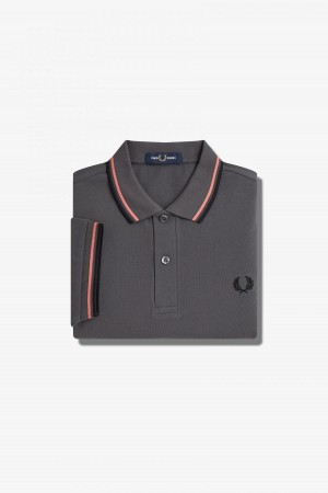 Fred Perry M3600 Fred Perry Shirt Herre Korall Svarte | YNOVQ87430