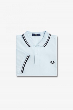 Fred Perry M3600 Fred Perry Shirt Herre Lyse Grønn Svarte | QNOWA91860