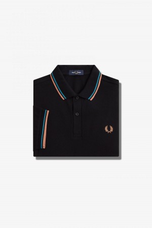 Fred Perry M3600 Fred Perry Shirt Herre Svarte Blå Lyse | NONZX93529