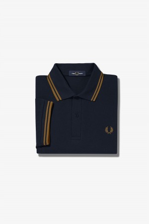 Fred Perry M3600 Fred Perry Shirt Herre Marineblå Mørke Mørke | TNOPQ66499