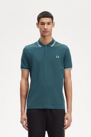 Fred Perry M3600 Polo T Skjorte Herre Blå Lyse Lyse | TNOWZ23078