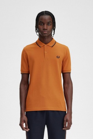 Fred Perry M3600 Polo T Skjorte Herre Grønn Marineblå | FNOUI39238