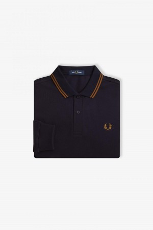 Fred Perry M3636 Fred Perry Shirt Herre Marineblå Mørke Mørke | MNOHR62614