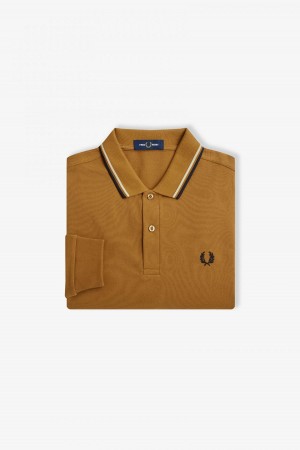 Fred Perry M3636 Fred Perry Shirt Herre Mørke Svarte | NOQAV94065