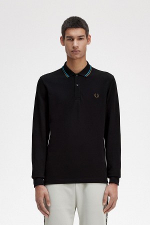 Fred Perry M3636 Polo T Skjorte Herre Svarte Blå Grønn | QNOUV84424