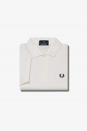 Fred Perry M3 Fred Perry Shirt Herre Hvite Marineblå | SNONY86440