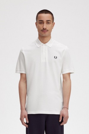 Fred Perry M3 Polo T Skjorte Herre Hvite Marineblå | NONZX56898