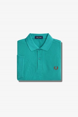 Fred Perry M6000 Fred Perry Shirt Herre Dyp Mint Brune | GNOUC73453